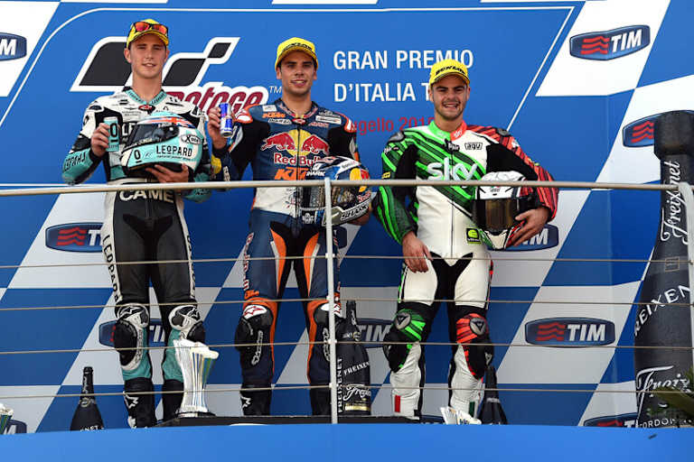 Auf dem Podest: Kent, Sieger Oliveira und Fenati