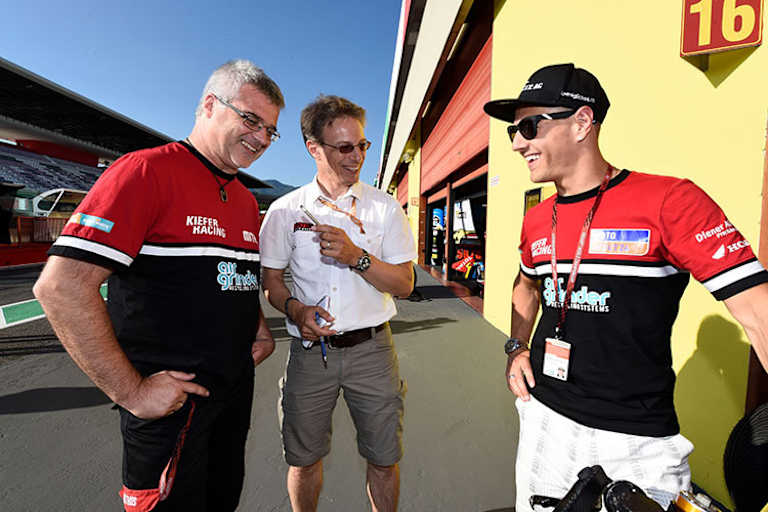 Jochen Kiefer, GP-Reporter Thomas Baujard und Domi Aegerter 2017