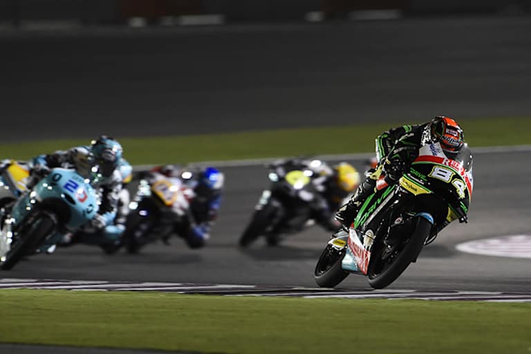 Im Moto3-Rennen von Brünn hielt Kornfeil in der Spitzengruppe mit