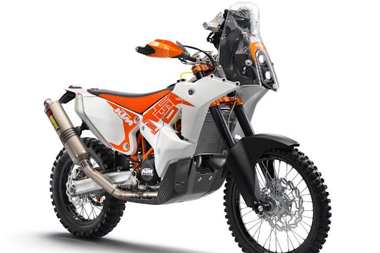 Das Siegermotorrad der Rallye Dakar als Replica