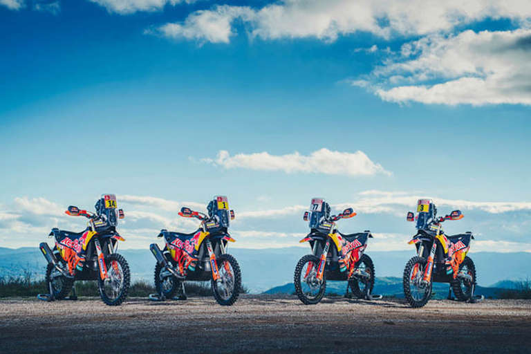 Die Werks-Team von Price, Benavides, Walkner und Sunderland