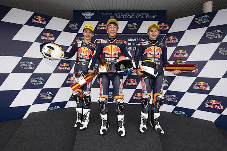 Die Top-3 Carlos Tatay, Yuki Kunii und Barry Baltus (v.l.)