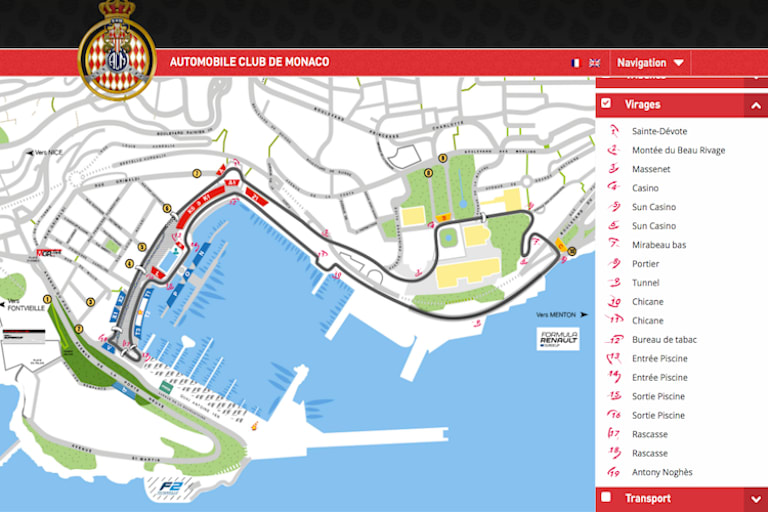 Das Pistenlayout von Monaco