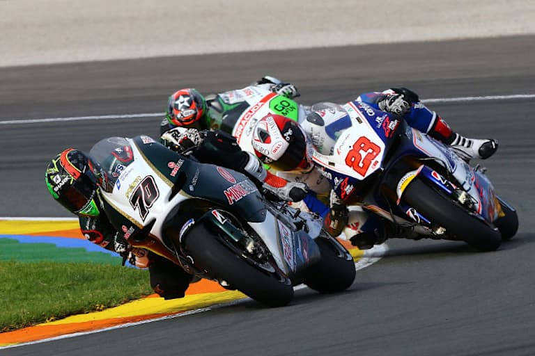 Michael Laverty beim Valencia-GP vor Luca Scassa und Bryan Staring