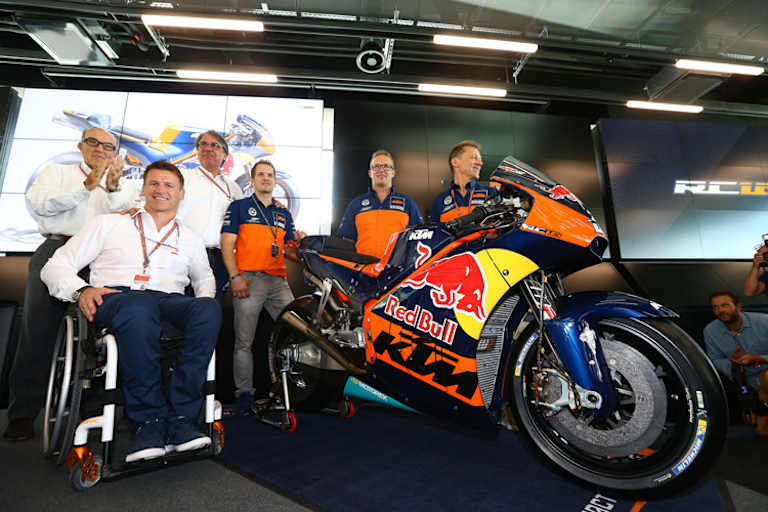 Teamvorstellung bem GP von Österreich: Ezpeleta, Beirer, Pierer, Kallio, Risse und Leitner