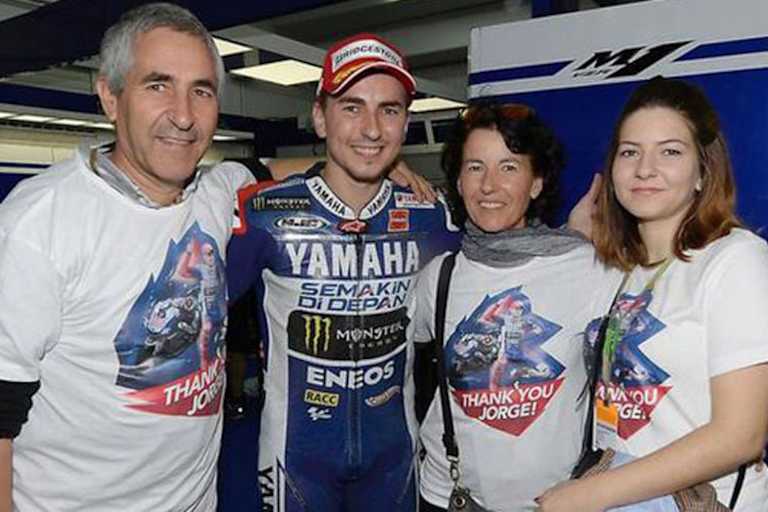 Jorge Lorenzo mit Vater Chicho, Mutter und Schwester