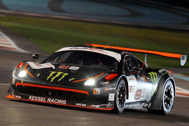 In diesem Ferrari von Kessel Racing brauste Lorenzo zum Sieg