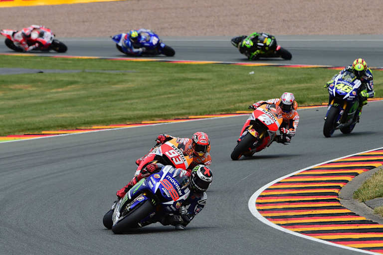 Die Grossen Vier an der Spitze: Jorge Lorenzo (99) vor Márquez (93), Pedrosa (26) und Rossi (46)