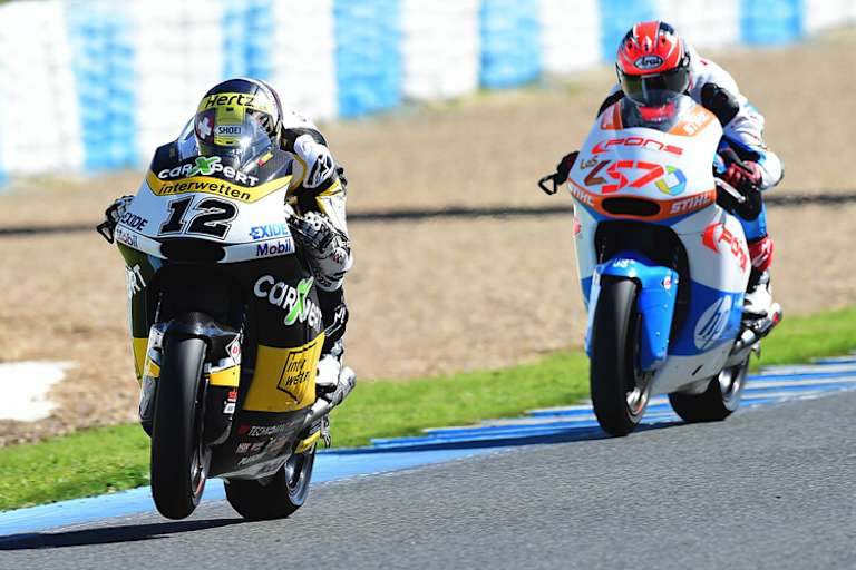 Pons hinter Tom Lüthi in Jerez