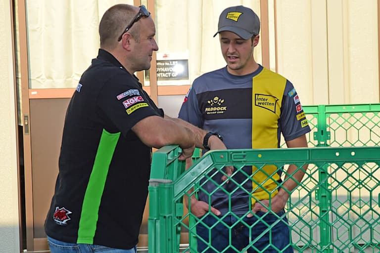 Motegi: Tom Lüthi mit seinem nächstjährigen Teamchef Fred Corminboeuf