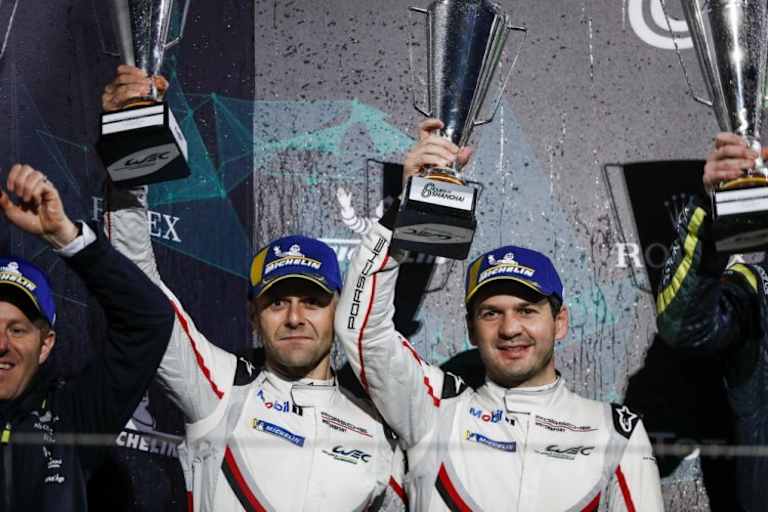 Richard Lietz (re.) und Gianmaria Bruni holten den zweiten Platz in der GTE-Kategorie