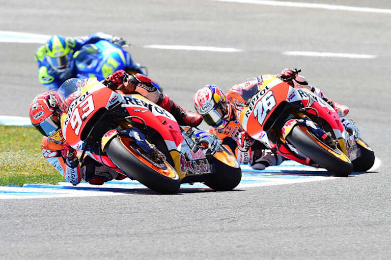 Marc Márquez vor Dani Pedrosa: Aber 2015 wurden alle drei MotoGP-Titel verloren