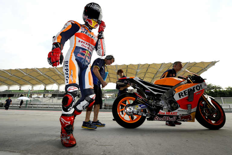 Marc Márquez verlor in Sepang 1,3 sec auf Lorenzo und wirkte entmutigt