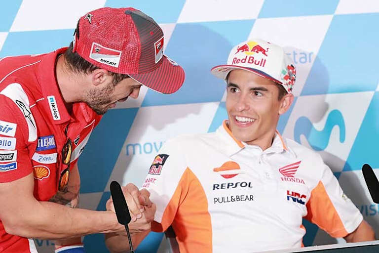 Andrea Dovizioso mit WM-Leader Marc Márquez
