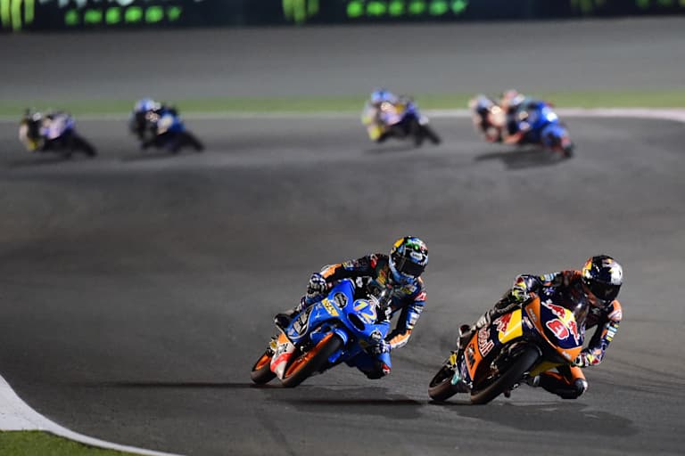 Das grosse Duell im Rennen in Katar: Jack Miller (8) gegen Alex Márquez (12)