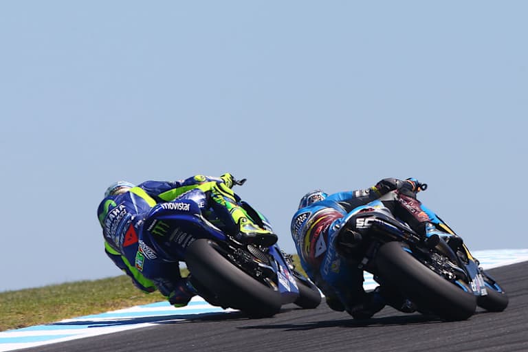 Links Rossi, rechts Miller: Erster Testtag in Australien