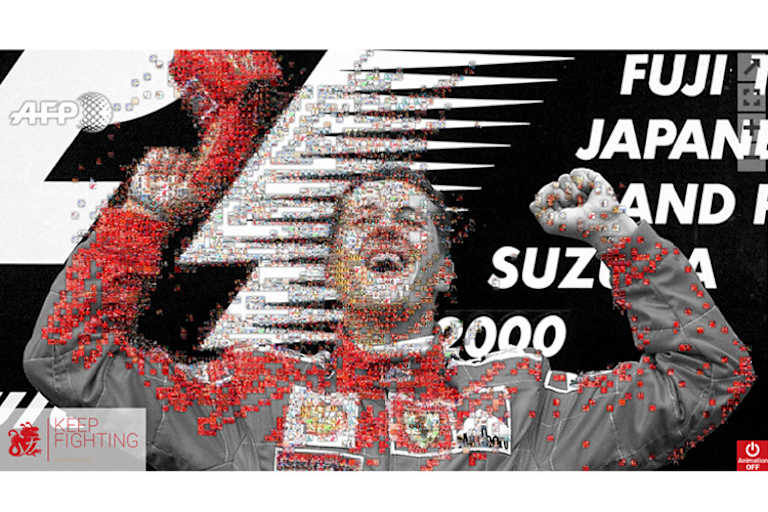 Michael Schumachers Fans können sich mit ihren Lieblingsbildern am Mosaik beteiligen