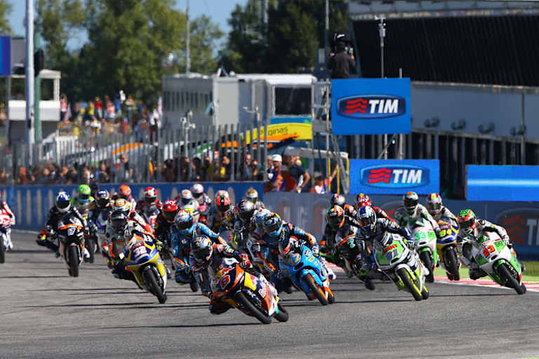 Das Moto3-Feld: 2015 fahren ell KTM, neun Honda, acht Mahindra und zwei Husky