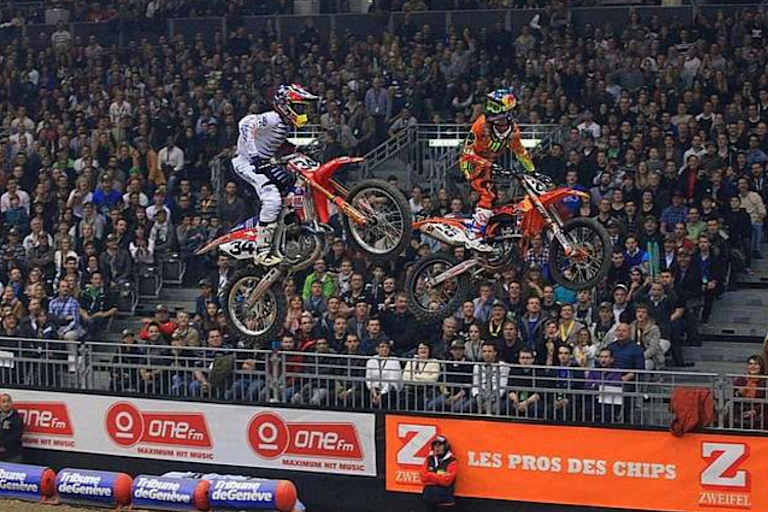Das beste Duell der beiden Tage in Genf: Malcolm Stewart und Marvin Musquin kämpften im Samstag-Halbfinal um den Sieg