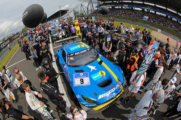 Pole-Position-Auto: Der Mercedes-AMG GT3 in der Startaufstellung