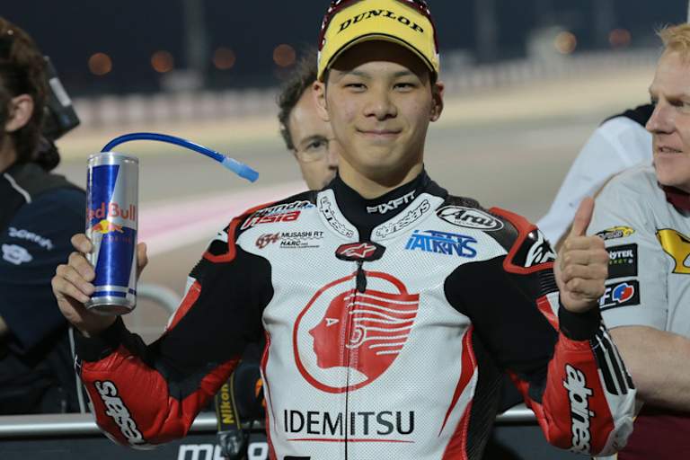 Da war noch alles eitel Wonne: Takaaki Nakagami nach dem Rennen