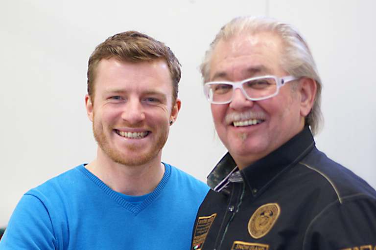 Stefan Nebel (li.) mit seinem Teamchef Benny Wilbers