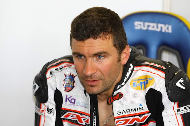 Erwan Nigon mit der Suzuki auf dem Podium