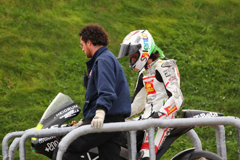 Der 16-jährige Moto2-Rookie Alessandro Nocco  stürzte beim Valencia-Test zweimal