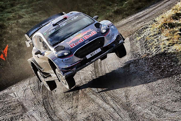 Der siegreiche Ford Fiesta WRC in Action mit Sébastien Ogier