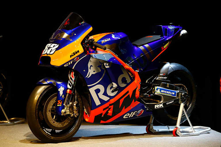 Die KTM RC16 von Miguel Oliveira, lackiert in «Electric Blue»