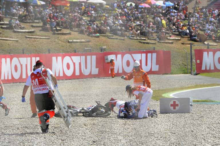 Hiroki Ono stürzte in Barcelona heftig