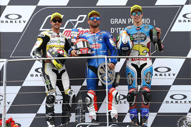 Das Podest: Lüthi, Pasini und Márquez