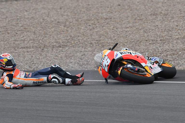 Im dritten Training rutschte Pedrosa in der ersten Kurve von der Piste
