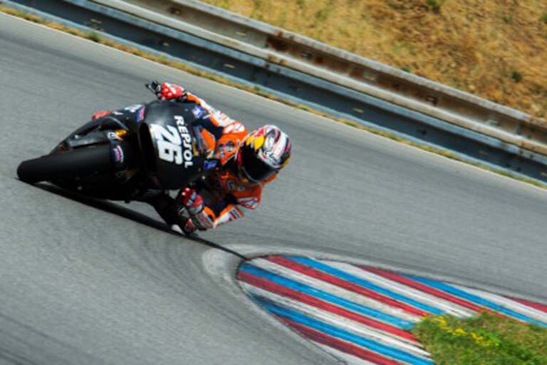 Auch Dani Pedrosa schwang sich auf die neue Werks-Honda