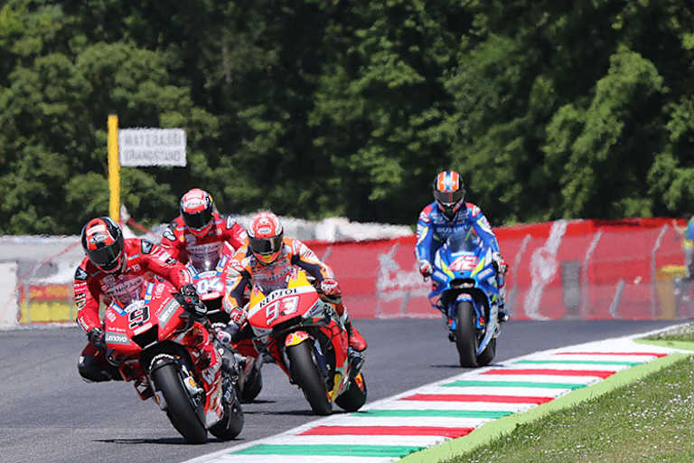 Mugello-GP: Petrucci (9) führt vor Márquez, Dovizioso und Rins