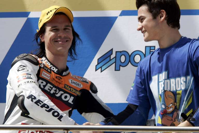 Daniel Pedrosa und Sebastian Porto (links) in der Saison 2005