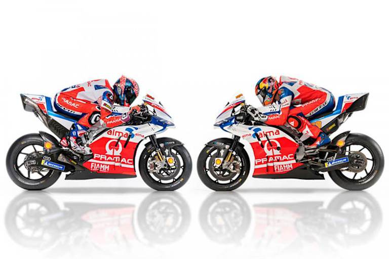 Danilo Petrucci und Jack Miller mit ihren Bikes für 2018