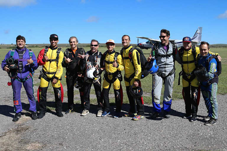 Hernandez, Martin und Miller trafen Red Bull Air-Guru Andy Hediger in Valle de Punilla im Hangar 3