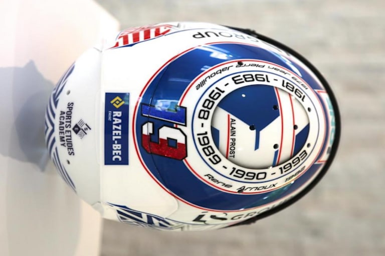 Hubert überraschte Prost in Le Castellet mit diesem Helm-Design