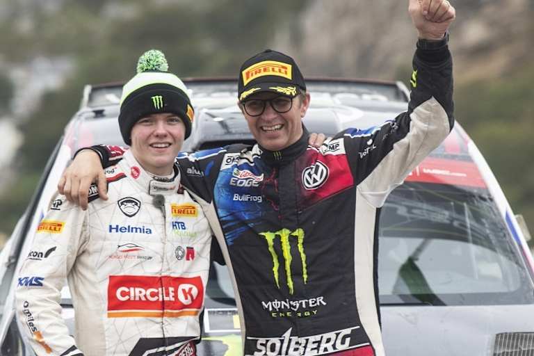 Sohn Oliver mit Vater Petter Solberg