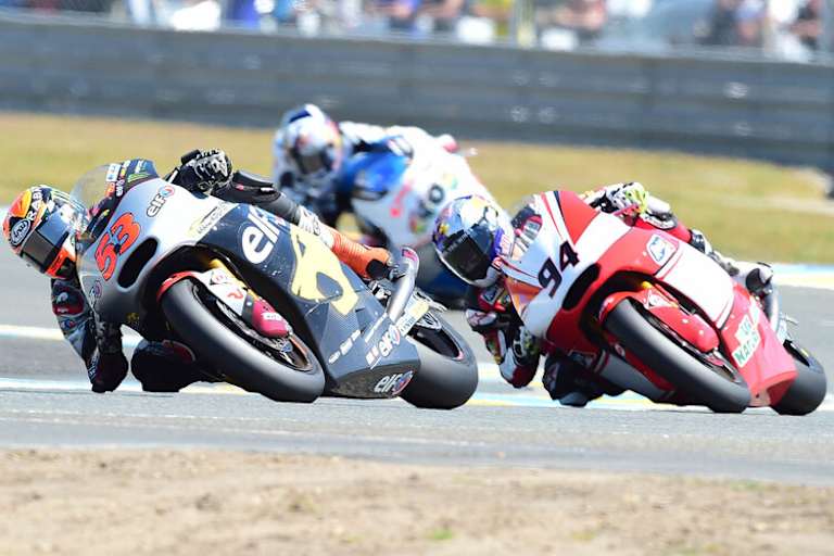 Le-Mans-Rennen: Folger (94) in guter Gesellschaft, vor ihm WM-Leader Rabat (53), hinter ihm Weltmeister Viñales