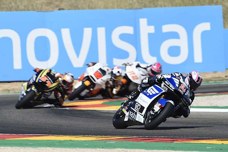 Im Rennen von Aragón vor Bendsneyder (64), Roberts (16) und Lowes (22)