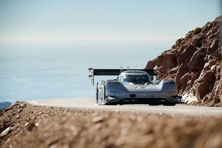 Der VW I.D. R Pikes Peak bei der Rekordfahrt