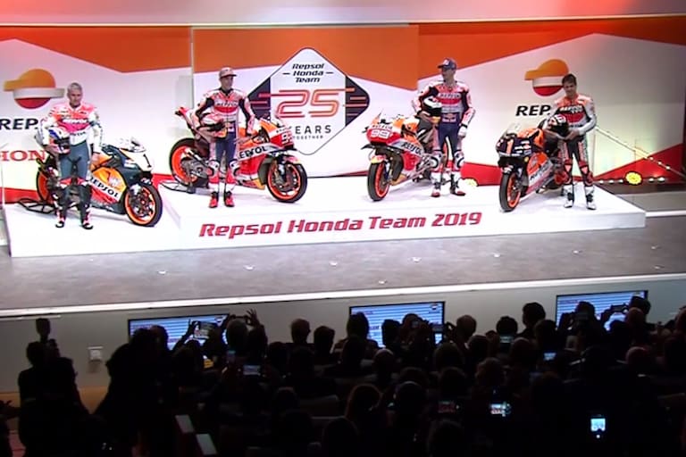Bei der Präsentation von Repsol Honda waren auch Mick Doohan und Alex Crivillé dabei