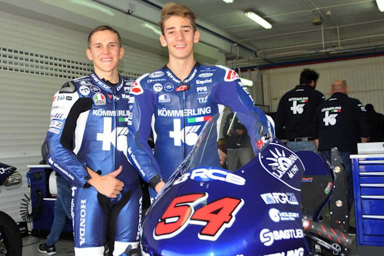 Das neue Kömmerling-Gresini-Honda-Team mit Rodrigo und Rossi