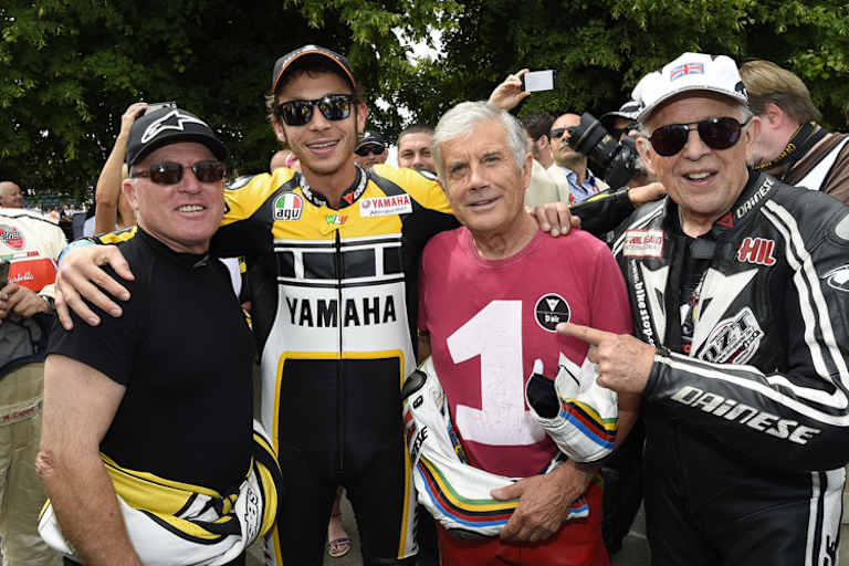 Weltmeister unter sich: Roberts, Rossi, Agostini und Read