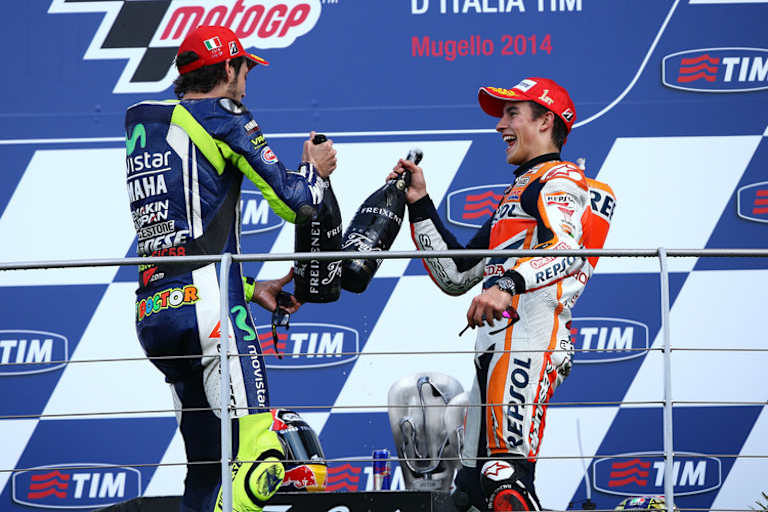 In Mugello auf dem Podest: Rossi und Márquez