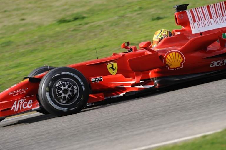 Valentino Rossi bei Ferrari-Testfahrten 2008 in Mugello