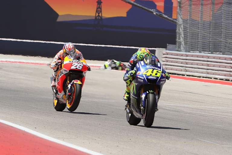 Im Rennen: Rossi hat Pedrosa überholt