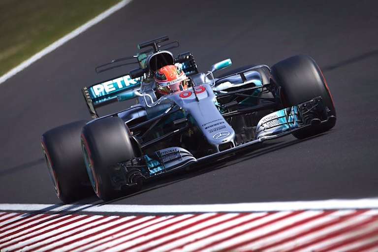 Russell auf dem Hungaroring, dieses Mal ohne Halo